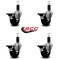 Service Caster 3.5'' Phenolic Swivel 1-1/4'' Expanding Stem Caster Set with Brake, 4PK SCC-EX20S3514-PHS-PLB-114-4 - alternate 2